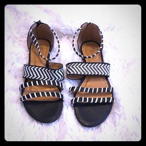 Black and White Sandals